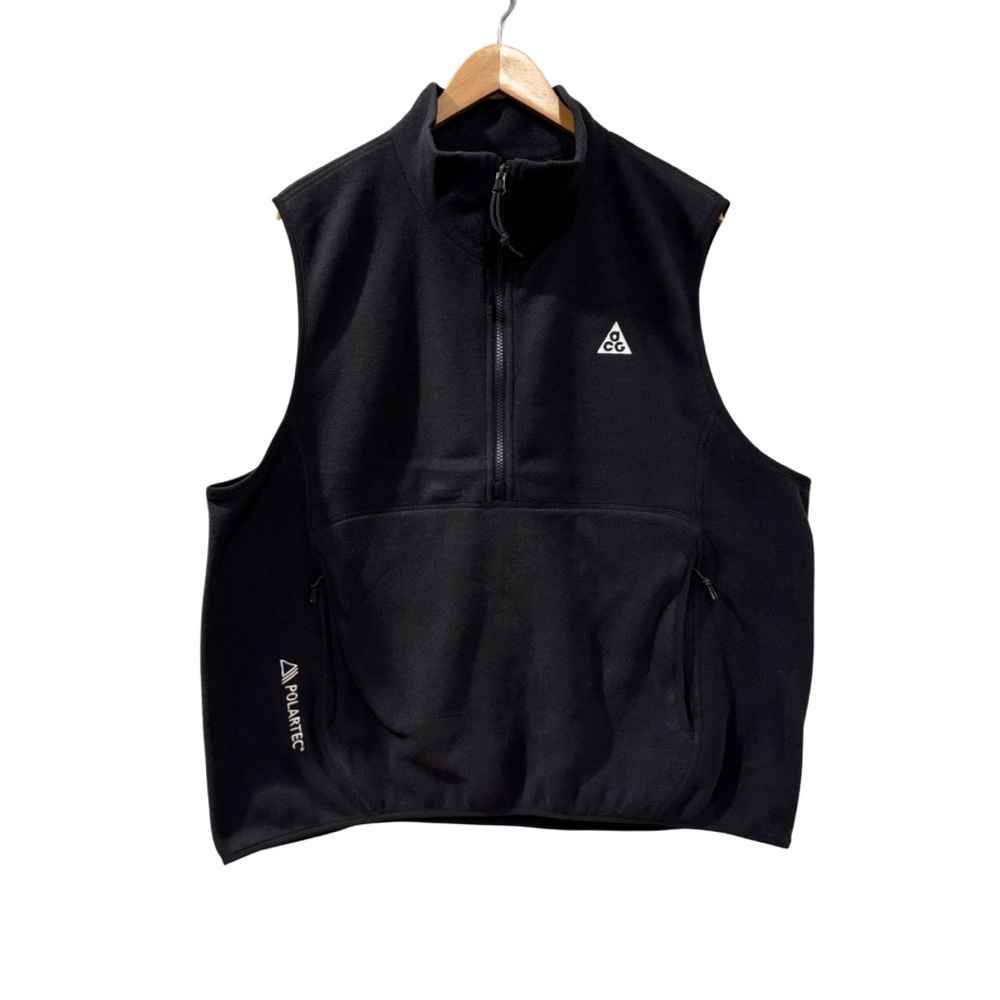 Nike ACG Men’s Black Wolf Tree Vest Fleece Cabin Core Hiking Size Large NWT